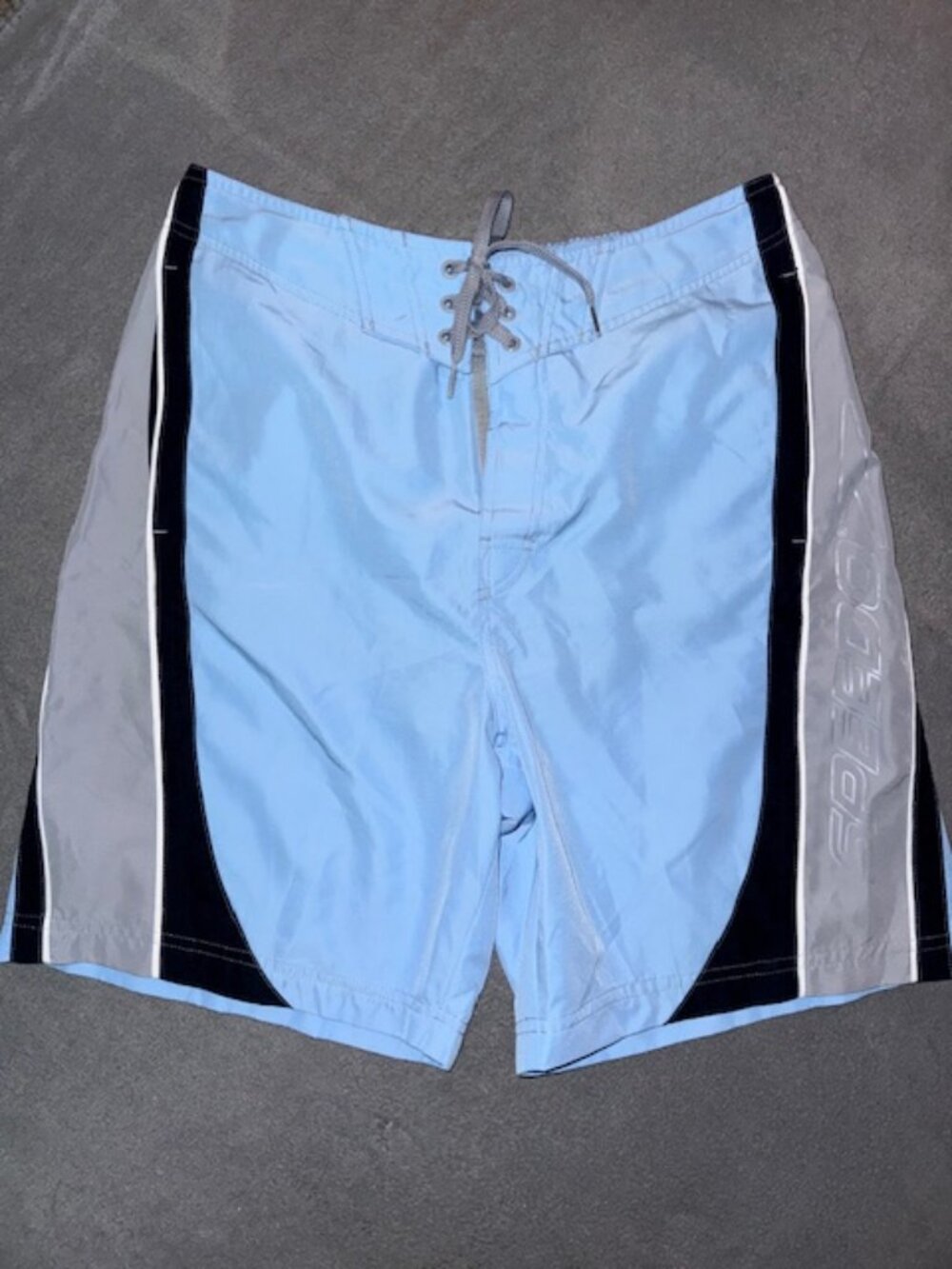 Speedo Marina Swim Trunks Men’s Small Blue Board Shorts Lined Drawstring